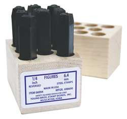 YOUNG BROS. STAMP WORKS, INC. 06094 NUMBER SET 1/4 IN H STEEL