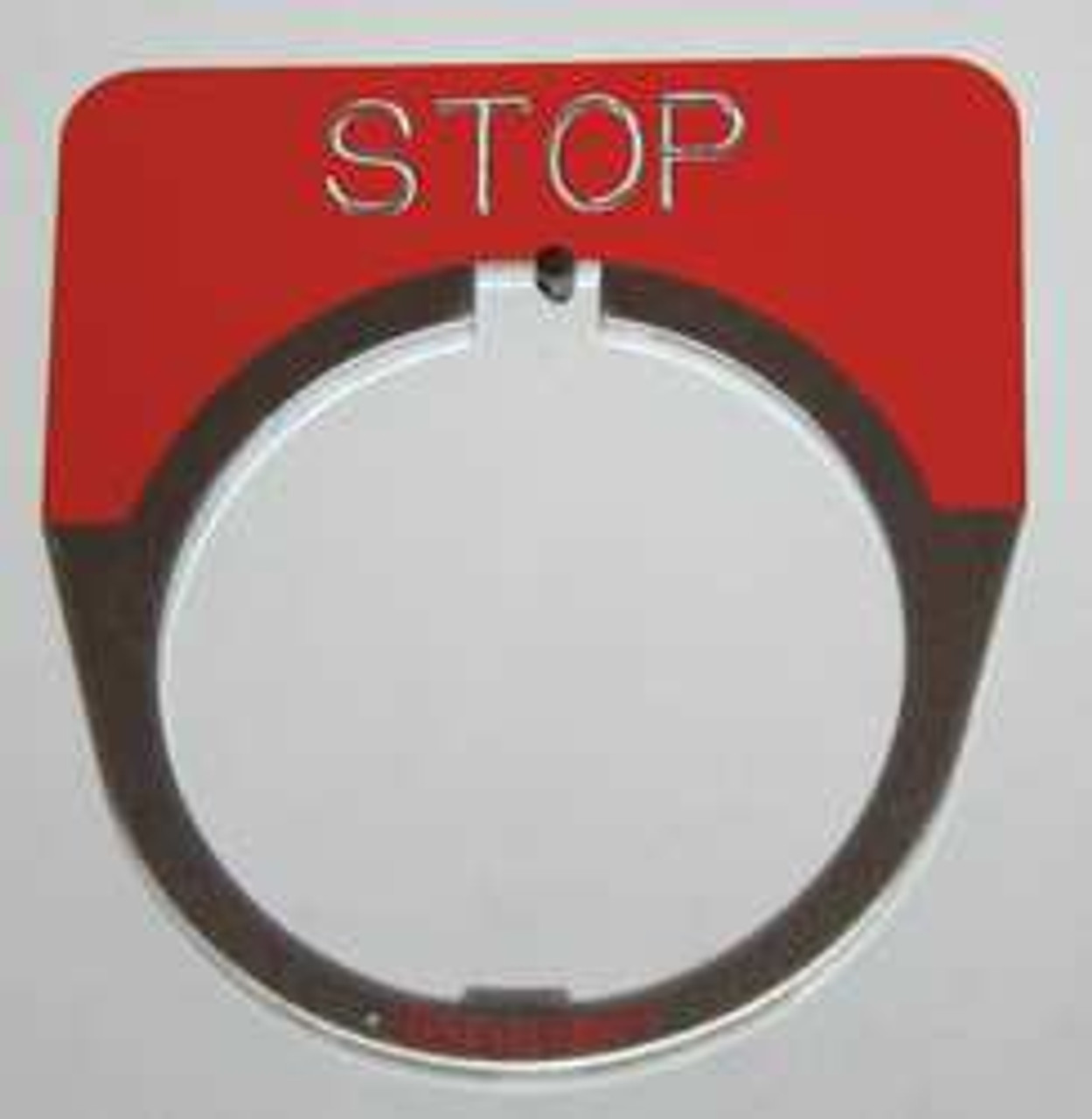 EATON 10250TM34 LEGEND PLATE HALF ROUND STOP RED