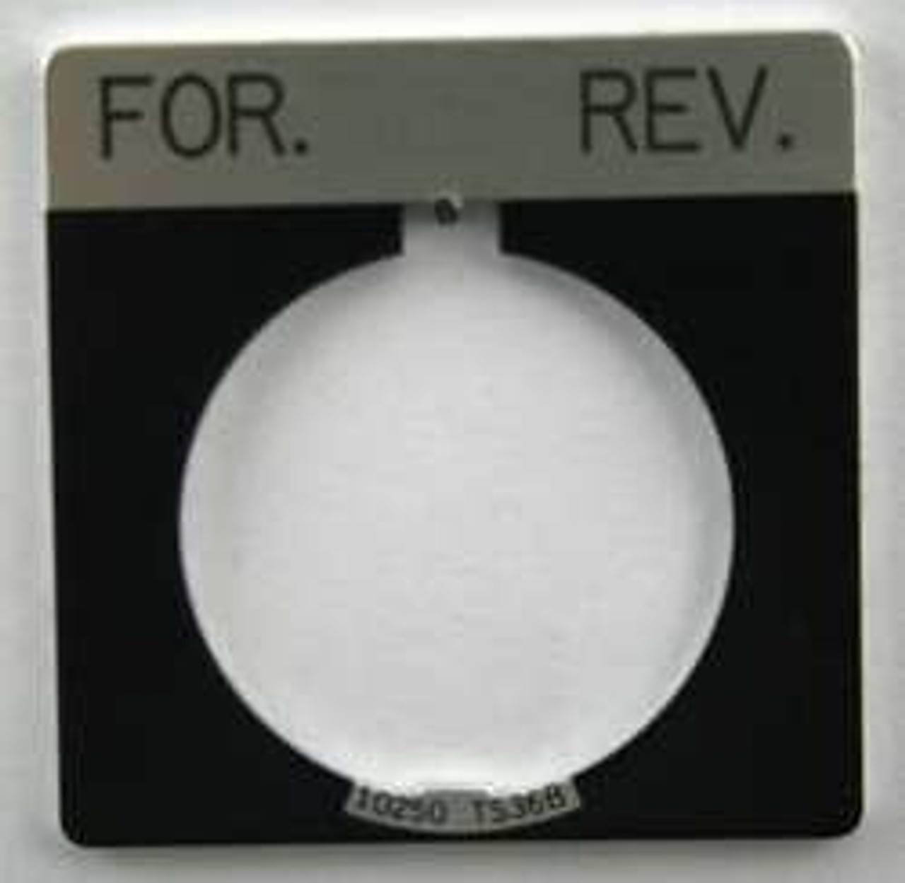 EATON 10250TS38 LEGEND PLATE SQUARE FOR REVERSE BLACK EATON 10250TS38 LEGEND PLATE SQUARE FOR REVERSE BLACK