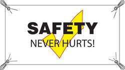 BRADY SPC ABSORBENTS 106330 SAFETY BANNER 3-1/2 X 10 FT. VINYL