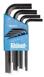 EKLIND TOOL 11509 HEX KEY SET 1.5 - 10MM L-SHAPED SHORT