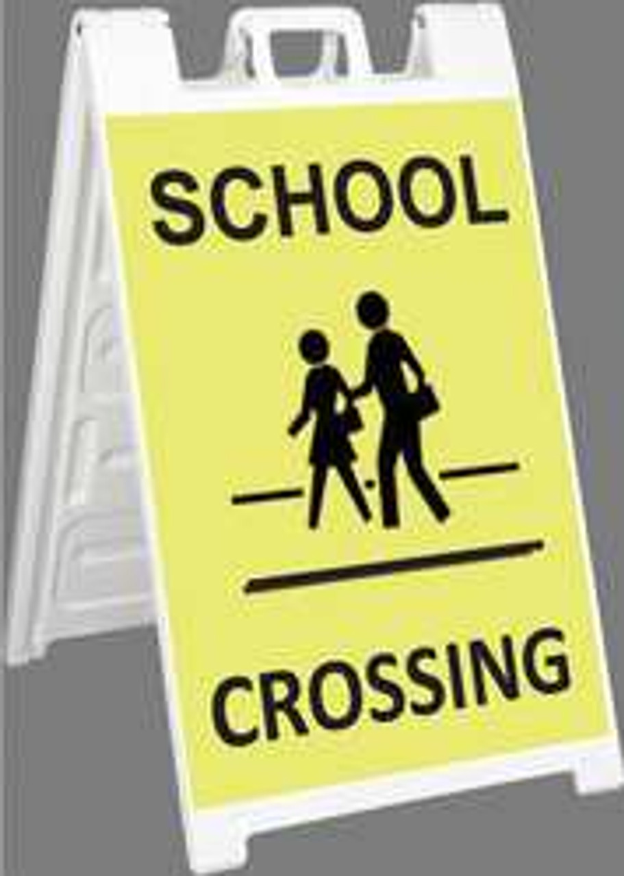 PLASTICADE 130-WLGQ3622-YGDG BARRICADE SIGN SCHOOL CROSSING 45 IN H PLASTICADE 130-WLGQ3622-YGDG BARRICADE SIGN SCHOOL CROSSING 45 IN H