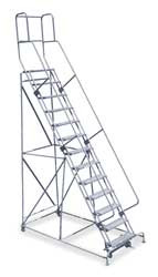 COTTERMAN 1713R2642A6E12B4W4C1P3 ROLLING LADDER HNDRL PLTFM 130 IN H