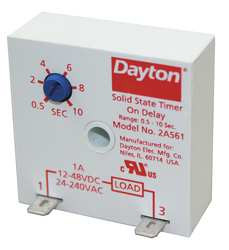 DAYTON 2A561 ENCAPSULATED TIMER RELAY 10SEC 2 PIN 1NO