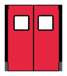 CHASE 3084R25RED SWINGING DOOR,7 X 2.5FT,RED,POLYETHYLENE