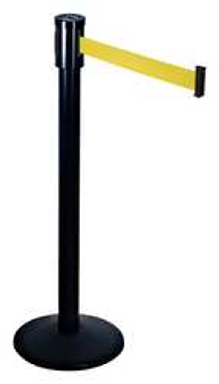 RETRACTA-BELT 321BA-YW BARRIER POST WITH BELT 40 IN H SLOPED