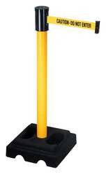 RETRACTA-BELT 322PYW-CAU BARRIER POST WITH BELT 40 IN H 15 FT L