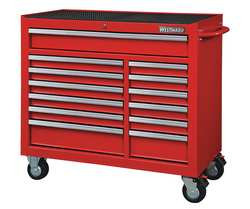 WESTWARD 32H891 ROLLING TOOL CABINET, RED,HEAVY DUTY