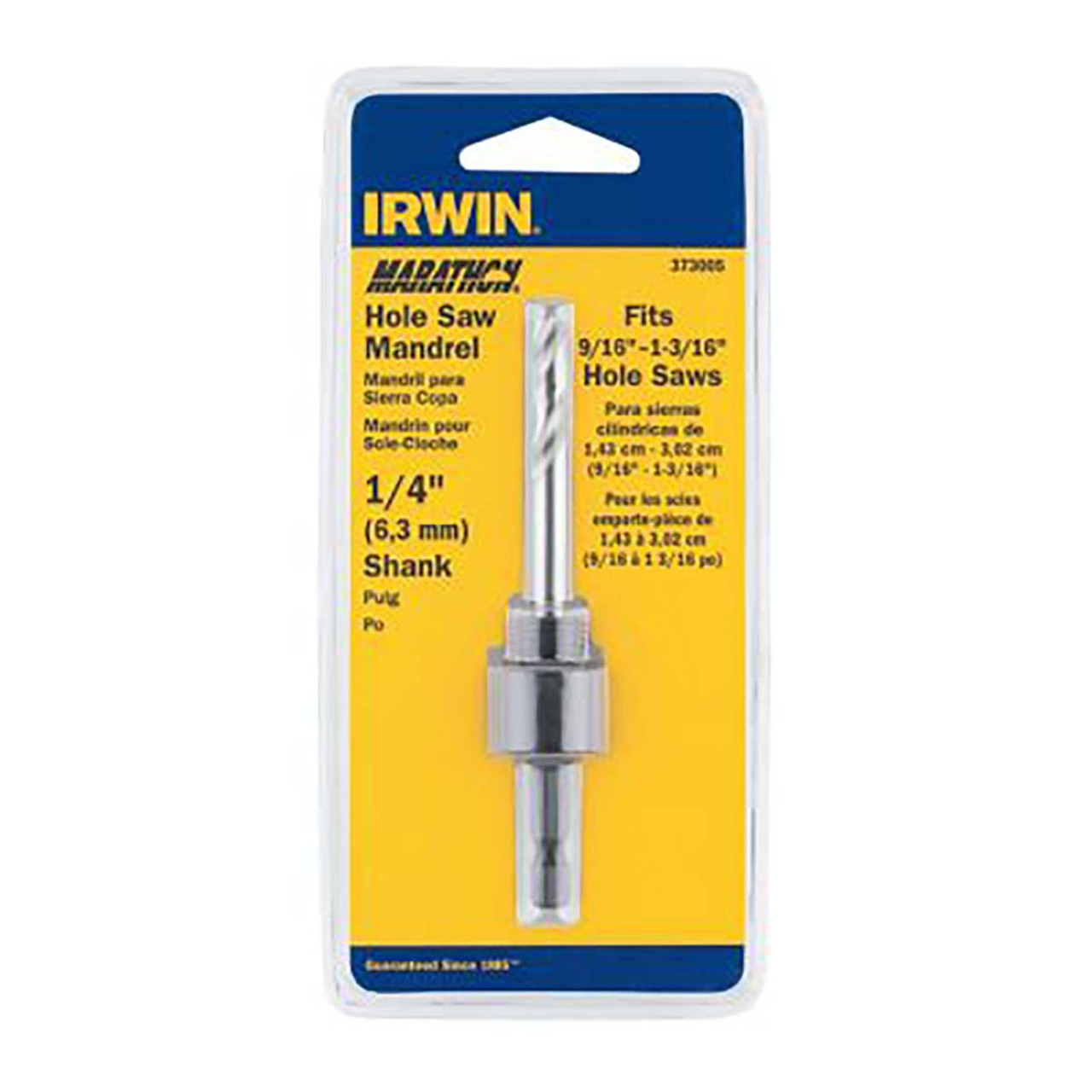 IRWIN 373005 1/4" HEX SHANK FITS HOLE SAWS 9/16" TO