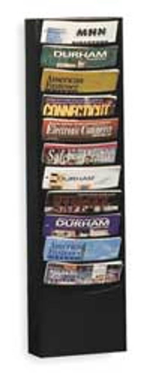 DURHAM MFG CO 402-08 11 POCKET VERTICAL LITERATURE RACK - BLA