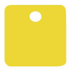 C.H. HANSON 43087 BLANK TAG,ALUM,1IN H,1IN W,YELLOW,PK5