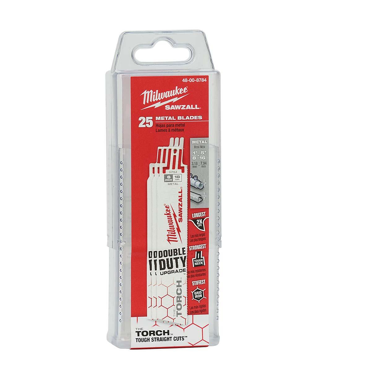 MILWAUKEE ELECTRIC TOOLS 48-00-8784 6" 18 TPI THE TORCH™ SAWZALL® BLADES (25