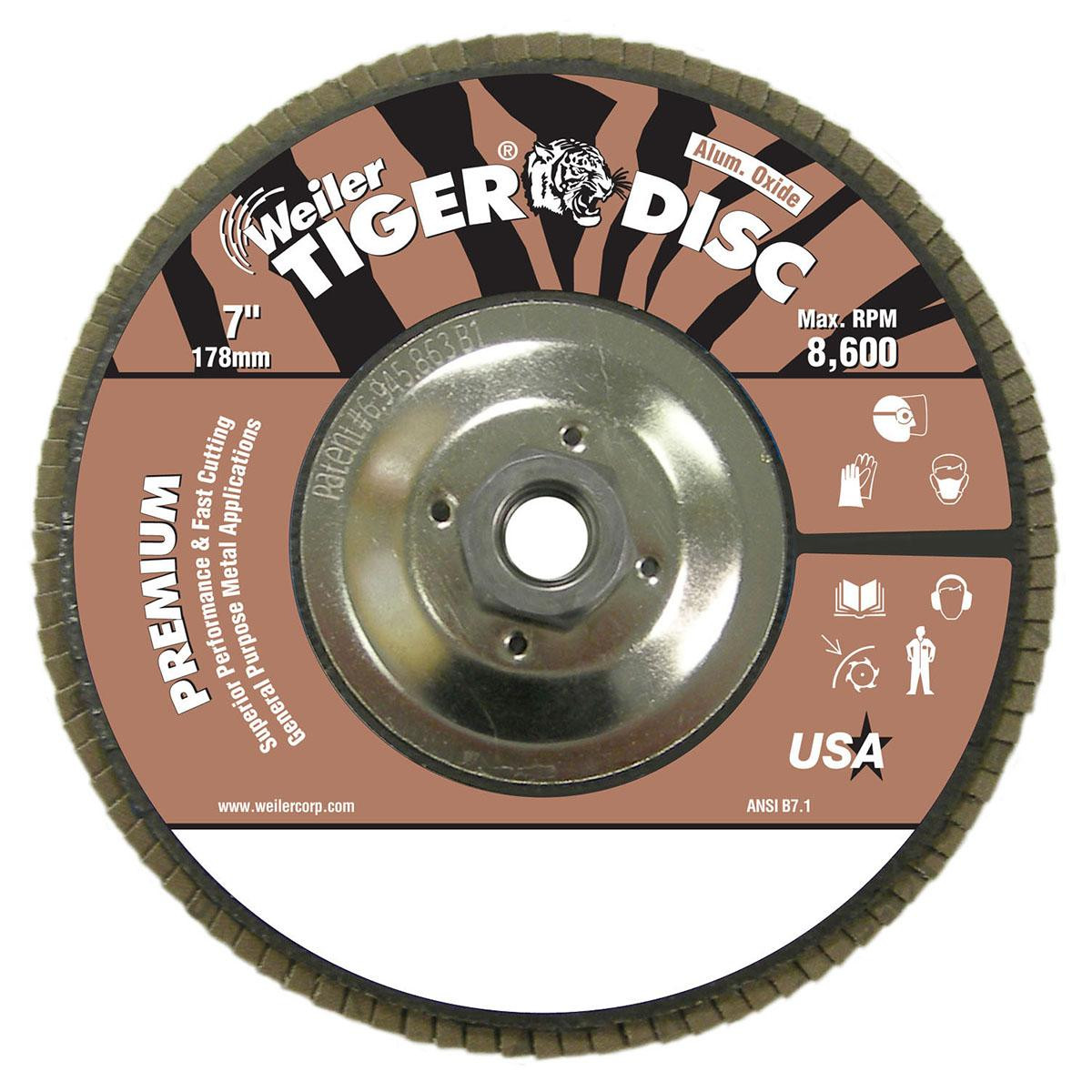 WEILER CORPORATION 50632 TIGER DISC 7" 36GRIT 5/8-11