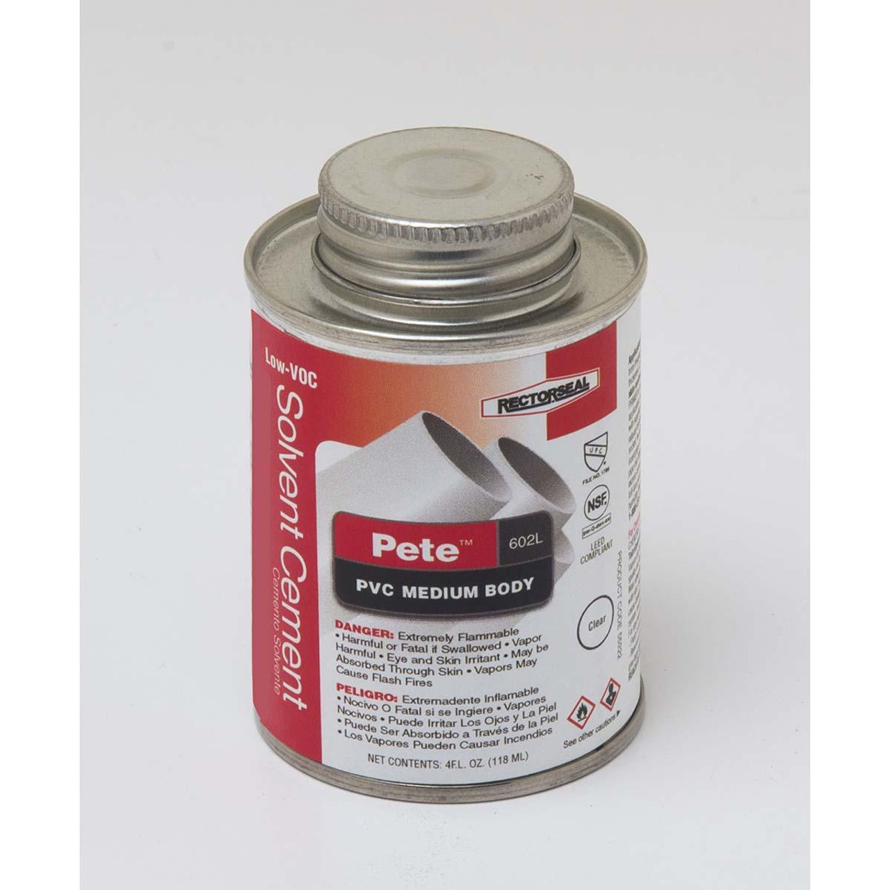 RECTORSEAL CORP 55922 1/4PT PETE 602 SOLVENT CEMENT MED. BODY-