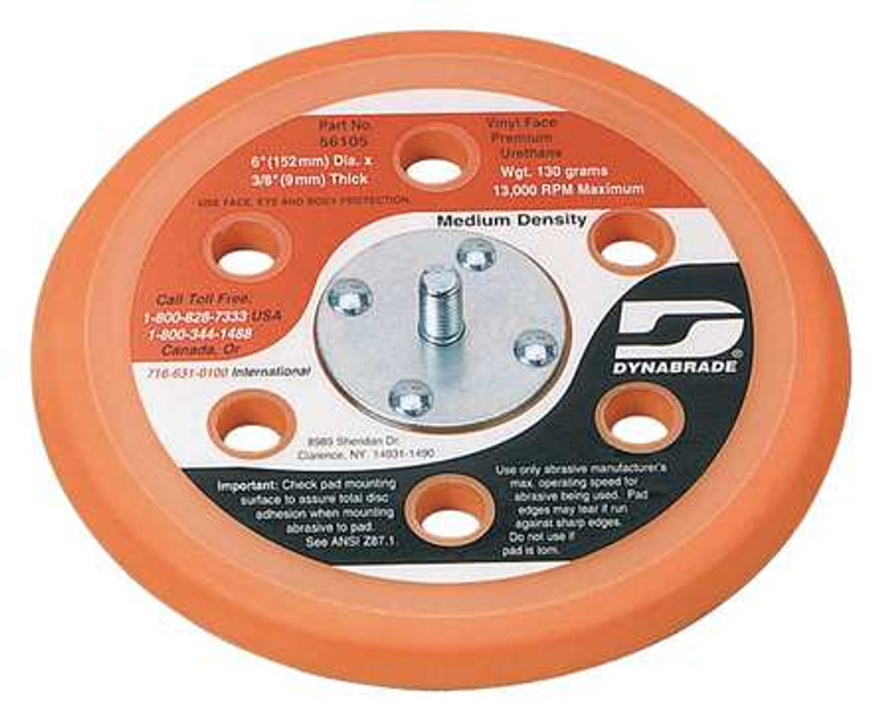 DYNABRADE 56105 6IN DIA. VACUUM DISC PAD  VINYL-FACE