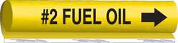 BRADY SPC ABSORBENTS 5693-O PIPE MARKER,#2 FUEL OIL,5 IN H,8 IN W