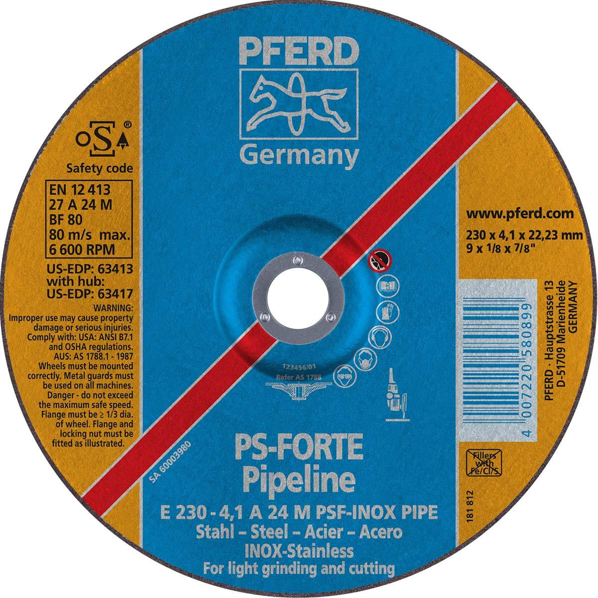 PFERD 63413 FD 63413 9X1/8X7/8 WHEEL