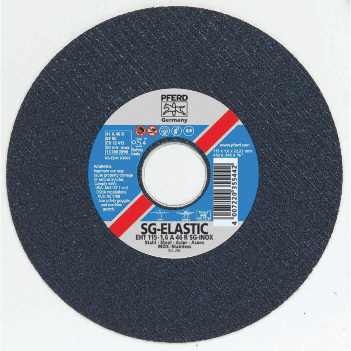 PFERD 63607 CUT OFF WHEEL,T1,4-1/2" X .045"