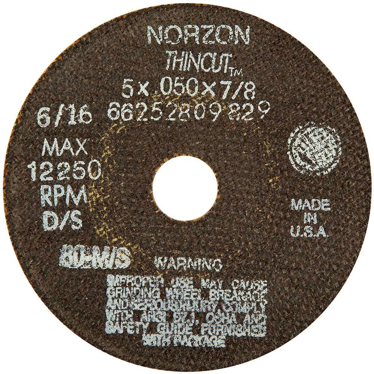 NORTON 66252809829 5 X 1/16, 7/8" HOLE CERAMIC CUTOFF WHEEL