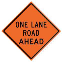 USA-SIGN 669-C/36-NRVFO-OR G7242 TRAFFIC SIGN ONE LANE ROAD AHEAD 3