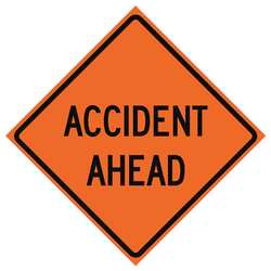 USA-SIGN 669-C/36-RVFO-AA G7231 TRAFFIC SIGN ACCIDENT AHEAD H 36 I