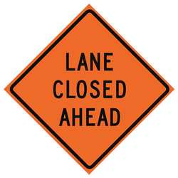 USA-SIGN 669-C/36-RVFO-LC 36IN LANE CLOSED AHEAD R34