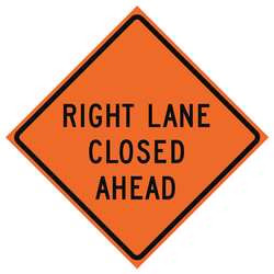USA-SIGN 669-C/36-SBFO-RL G7243 TRAFFIC SIGN RIGHT LANE CLOSED 36 