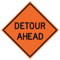 USA-SIGN 669-C/48-EMO-DA G7234 TRAFFIC SIGN DETOUR AHEAD H 48 IN.