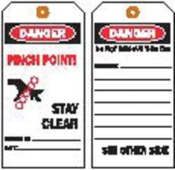 BRADY SPC ABSORBENTS 86527 DANGER TAG 5-3/4 X 3 IN 3/8 IN PK10