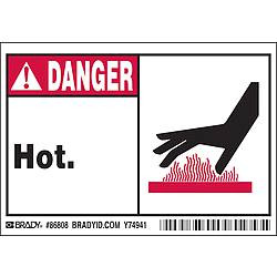 BRADY SPC ABSORBENTS 86808 LABEL,3 1/2 INX5 IN,POLYESTER,PK5