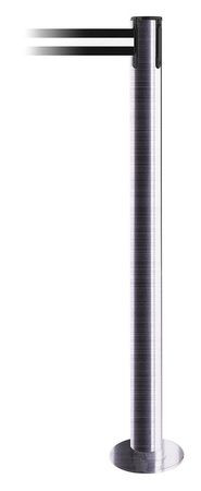 TENSABARRIER 889F-1S-1S-MAX-NO-S3X-C FIXED BARRIER POST WITH BELT BLACK/WHITE