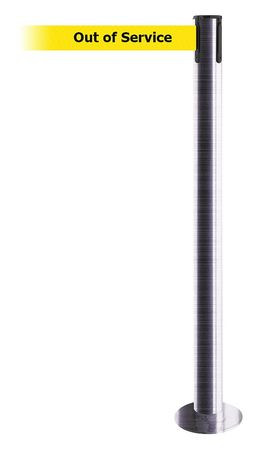 TENSABARRIER 889F-1S-1S-STD-NO-YEX-C FIXED BARRIER POST WITH BELT 7-1/2 FT L