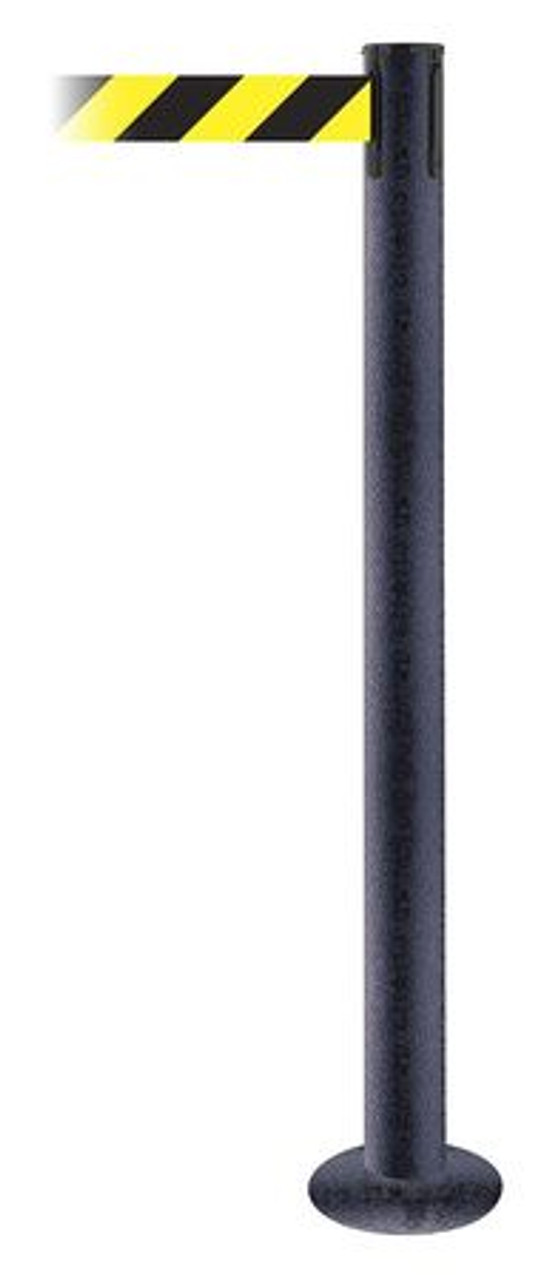 TENSABARRIER 889F-89-89-MAX-NO-D4X-C FIXED BARRIER POST W/ BELT BLACK WRINKLE