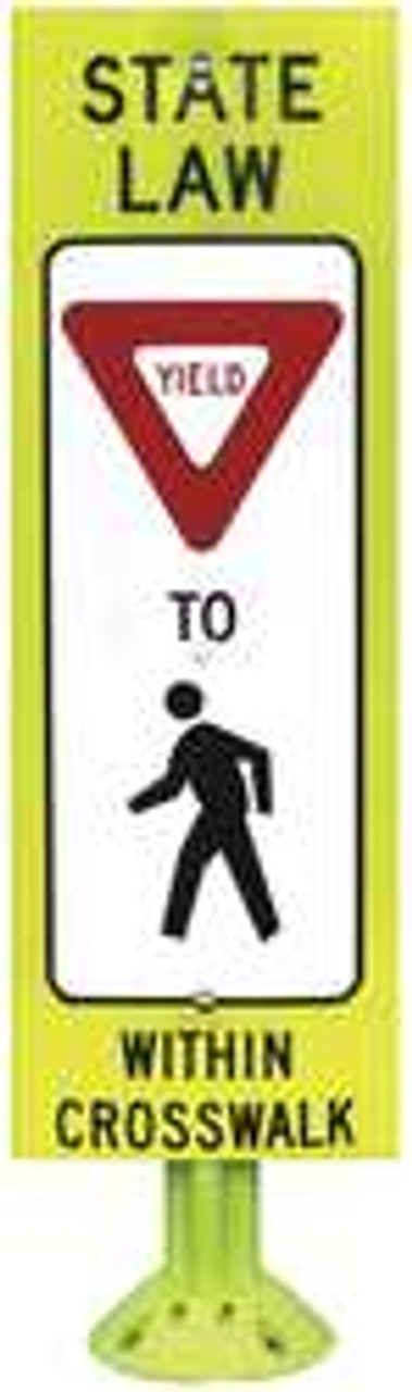DAVIDSON 8FG342FLGEFXYTP-HDB YIELD TO PEDESTRIANS SIGN PERMANENT BASE