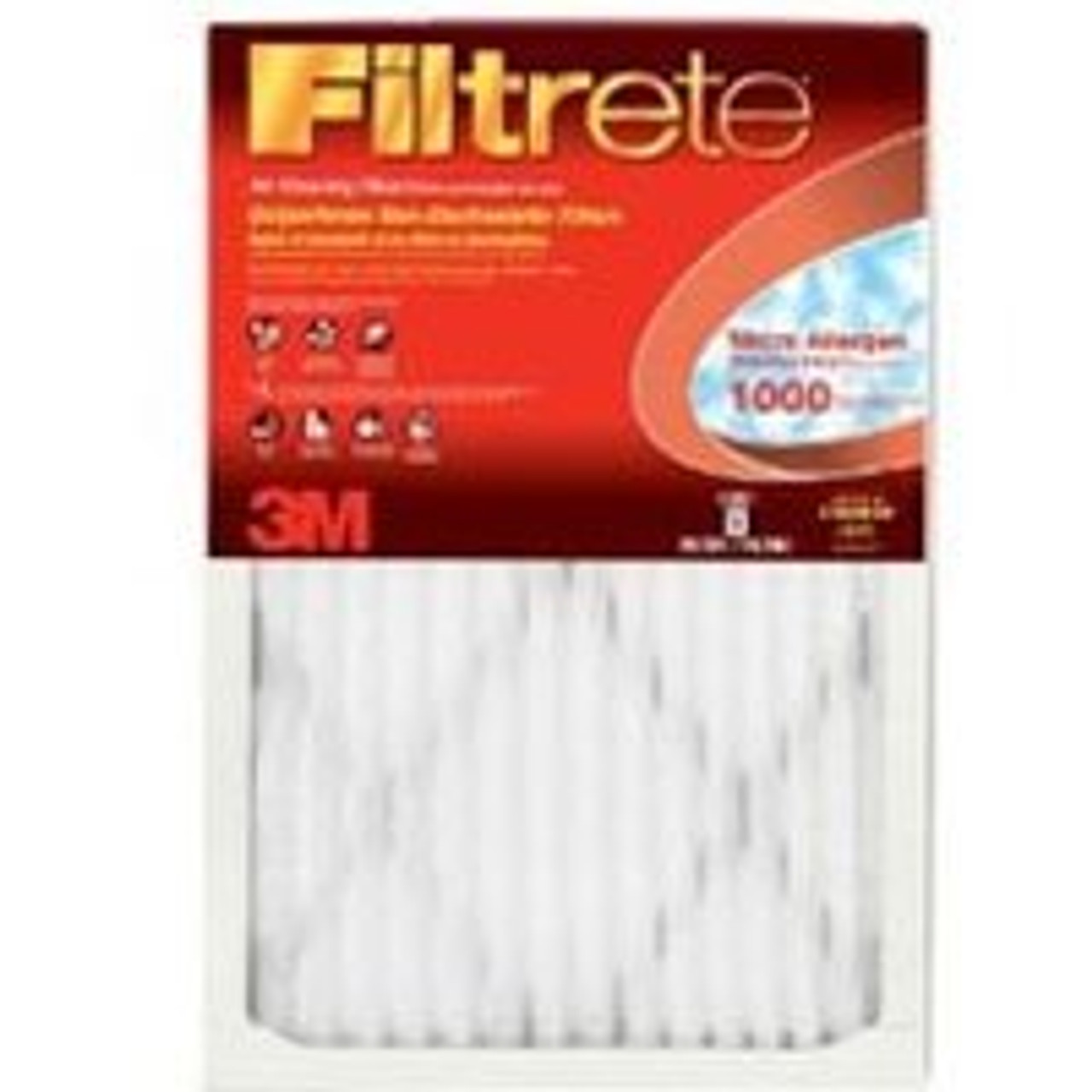 3M 9801-2PK-HDW FURNACE FILTER, ALLERGEN DEFENSE RED MIC