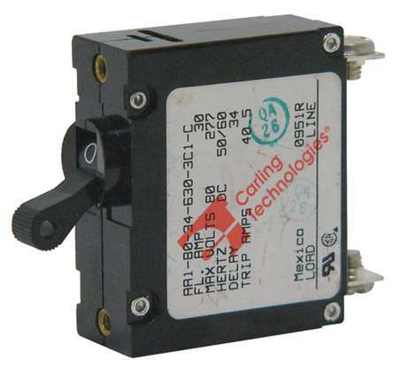 CARLING TECHNOLOGIES AA1-B0-34-610 -5D1-C CIRCUIT BREAKER MAGNETIC 10A 277VAC/80DC