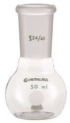 CHEMGLASS CG-1500-02 FLAT BOTTOM FLASK 125ML BOROSILICATE