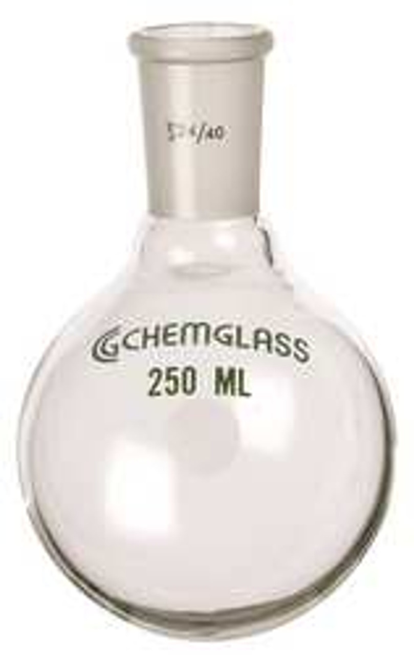 CHEMGLASS CG-1506-83 ROUND BOTTOM FLASK 10ML BOROSILICATE