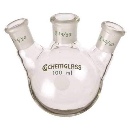 CHEMGLASS CG-1524-A-08 ROUND BOTTOM FLASK 100ML BOROSILICATE