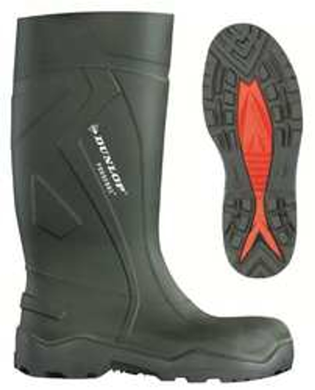 DUNLOP E762943-5ZKK7 D9543 SAFETY KNEE BOOTS PULL ON 14 GREEN