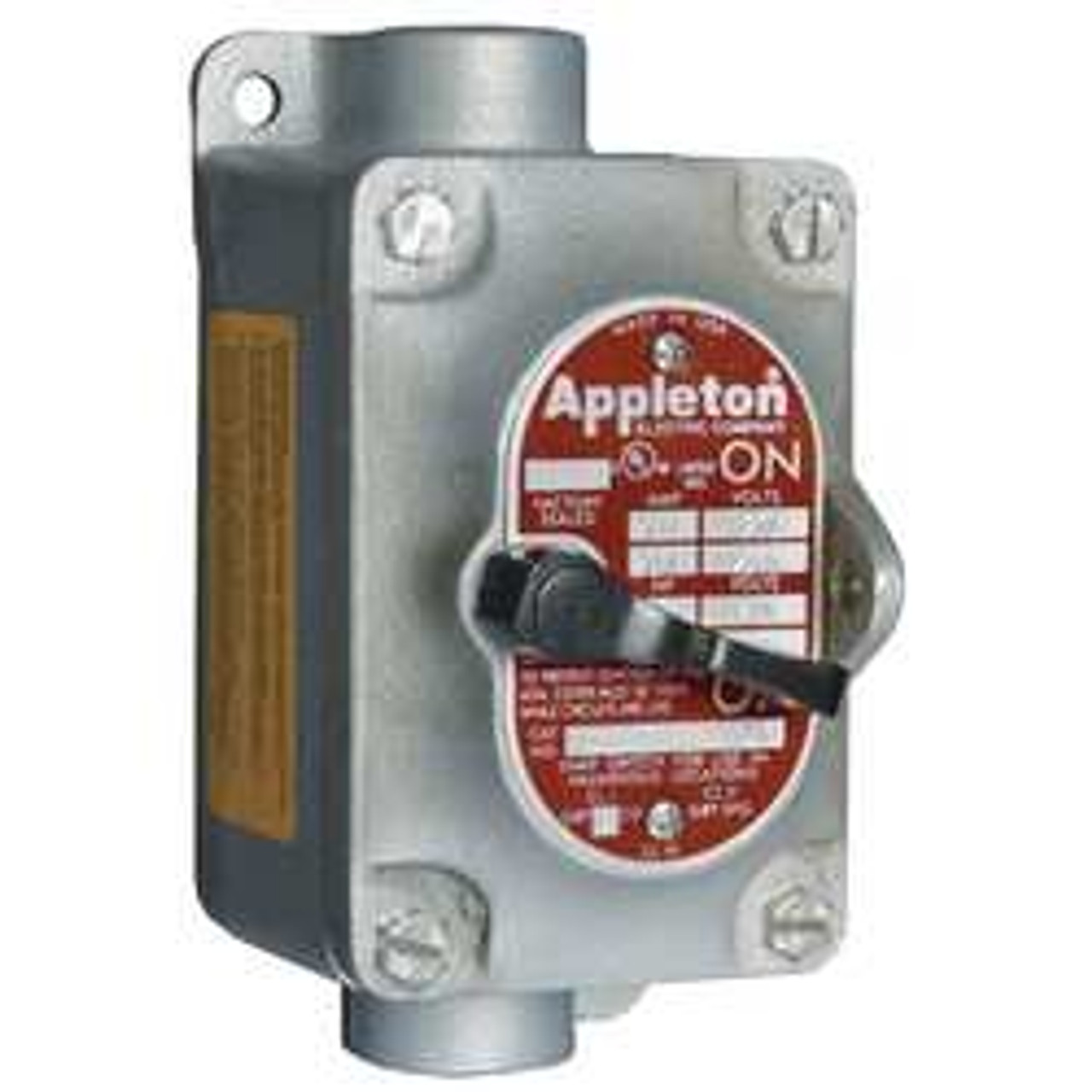 APPLETON ELECTRIC EDSC21101 MANUAL MOTOR STARTER,FEEDTHRU,HUB 3/4,1P