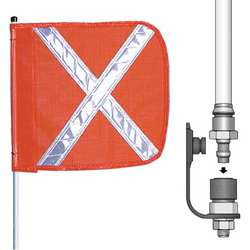 CHECKERS INDUSTRIAL PRODUCTS FS12X-QD-O WARNING WHIP12'12" ORNGFLAGWHT XQUICK DI