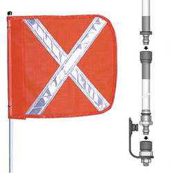 CHECKERS INDUSTRIAL PRODUCTS FS12X-SPQD-O WARNING WHIP 12 FT. INCLUDES FLAG