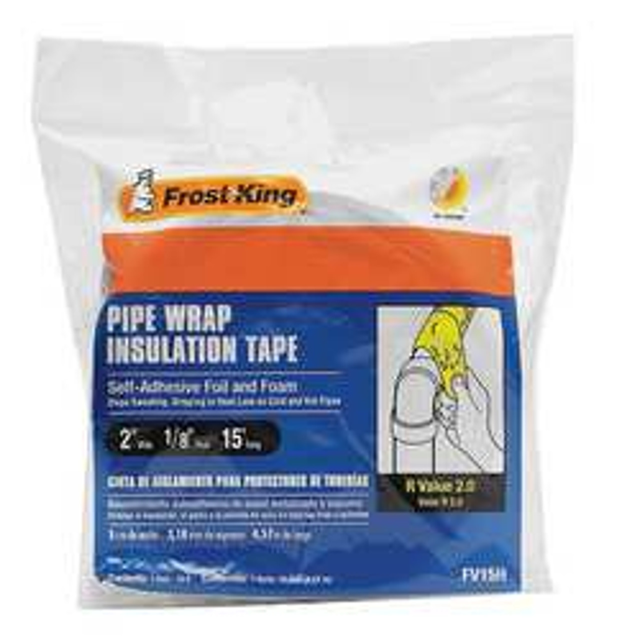 FROST KING FV15H PIPE WRAP 1/8 IN T 2 IN W X 15 FT. FROST KING FV15H PIPE WRAP 1/8 IN T 2 IN W X 15 FT.