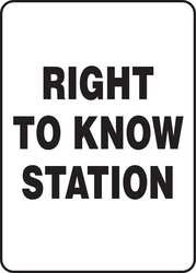 ACCUFORM SIGNS MCHM520XP RIGHT TO KNOW STATION SAFETYSIGN 14X10IN