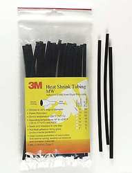 3M MW-1/8-6"-Black PK100 SHRINK TUBING 0.125 IN ID BL 6 IN PK 100