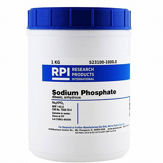RPI S23100-1000.0 SODIUM PHOSPHATE DIBASIC ANHYDROUS 1KG