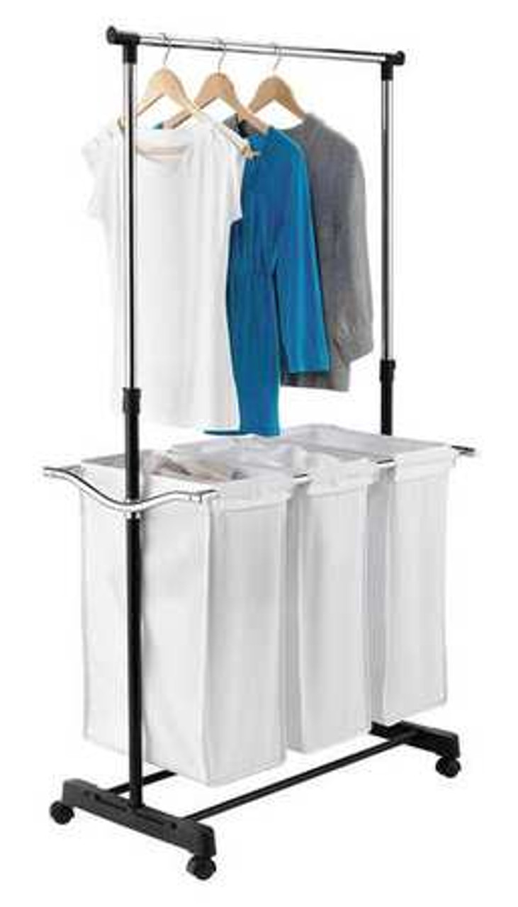 HONEY-CAN-DO SRT-01237 LAUNDRY SORTER 3-COMPARTMENT