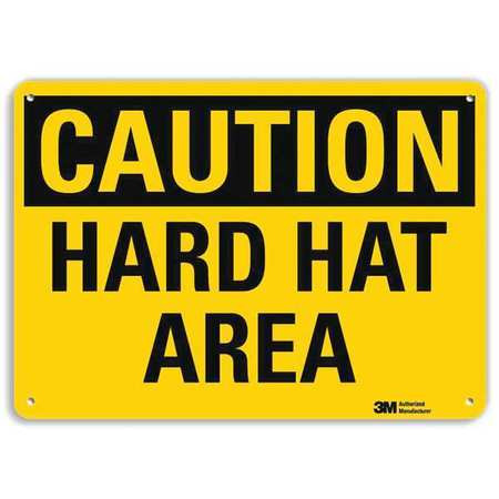 LYLE U4-1357-RA_10X7 SAFETY SIGN HARD HAT AREA 7IN.H