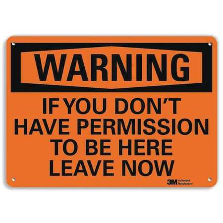 LYLE U6-1127-RA_14X10 ADMITTANCE SIGN BLACK/ORANGE 10 IN H